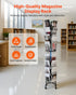 Greeting Cards Display Rack, 32 Pockets Rotating Postcard Brochure Display Stand, 360° Spinning Card Display Rack with Sign Holder & 4 Wheels (2 Lockable) for Exhibitions Office Trade Show