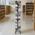 Greeting Cards Display Rack, 32 Pockets Rotating Postcard Brochure Display Stand, 360° Spinning Card Display Rack with Sign Holder & 4 Wheels (2 Lockable) for Exhibitions Office Trade Show
