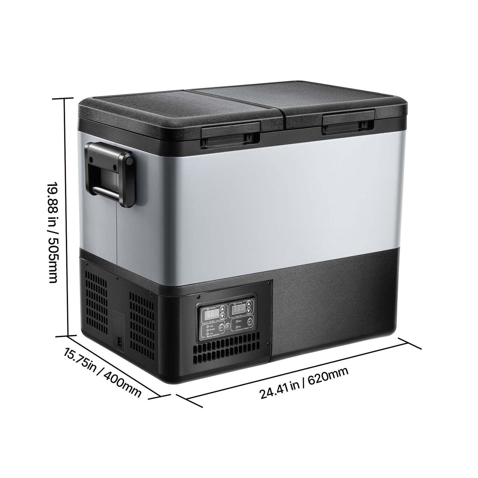 Portable Car Refrigerator Freezer Compressor 45L Dual Zone for Car Home