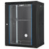 15U Wall Mount Network Cabinet, 226.8 kg Max. Ground Load Capacity, Server Rack Cabinet Enclosure with Locking Tempered Glass Door, Side Panels, Q235 Carbon Steel, for IT Equipment, A/V Devices