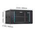 6U Wall Mount Network Server Cabinet, 15.5'' Deep, Server Rack Cabinet Enclosure, 200 lbs Max. Ground-mounted Load Capacity, with Locking Glass Door Side Panels, for IT Equipment, A/V Devices