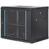 9U Wall Mount Network Server Cabinet, 39.37 cm Deep, Server Rack Cabinet Enclosure, 90.7 kg Max. Ground-mounted Load Capacity, with Locking Glass Door Side Panels, for IT Equipment, A/V Devices