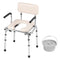 Bedside Commode Chair, Padded Seat, 7-Level Height Adjustable, 350 LBS Cap