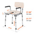 Bedside Commode Chair, Padded Seat, 7-Level Height Adjustable, 350 LBS Cap