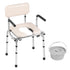Bedside Commode Chair, Padded Seat, 7-Level Height Adjustable, 350 LBS Cap