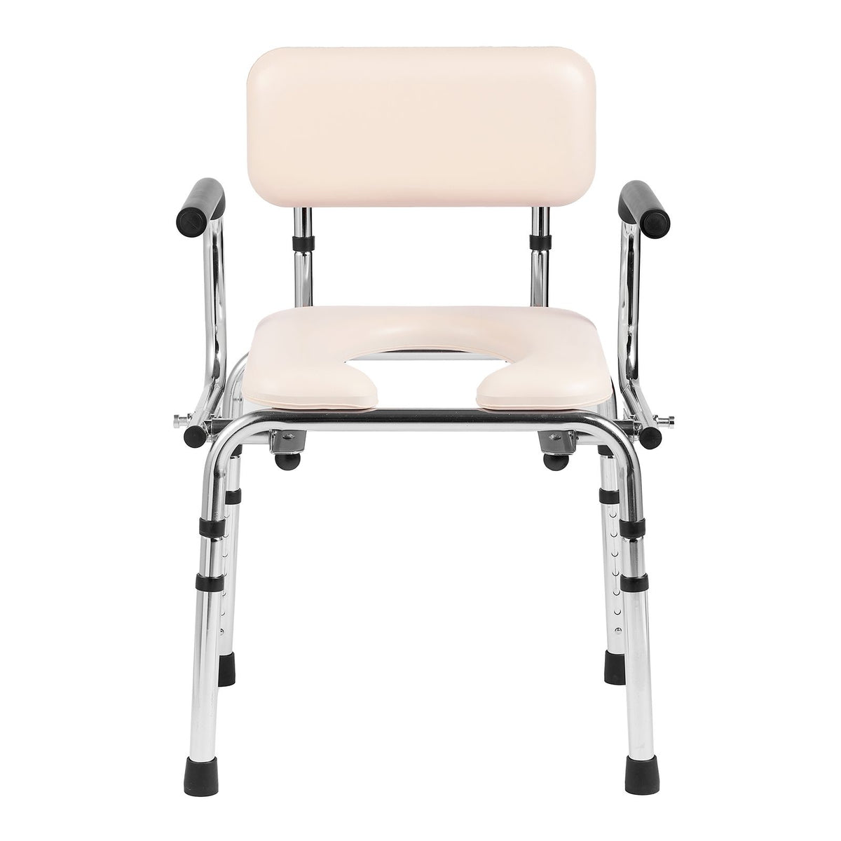 Bedside Commode Chair, Padded Seat, 7-Level Height Adjustable, 350 LBS Cap