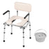 Bedside Commode Chair, Padded Seat, 7-Level Height Adjustable, 350 LBS Cap