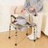 Commode Chair, Bedside Commode with Padded Seat, Drop-Down Arms, 7-Level Adjustable Height, 5.8L Removable Bucket, Easy to Assemble, 350LBS Capacity, Portable Toilet for Adults Seniors