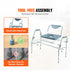 Heavy Duty Commode Chair 1000lbs Adjustable Height Bedside Toilet Seat