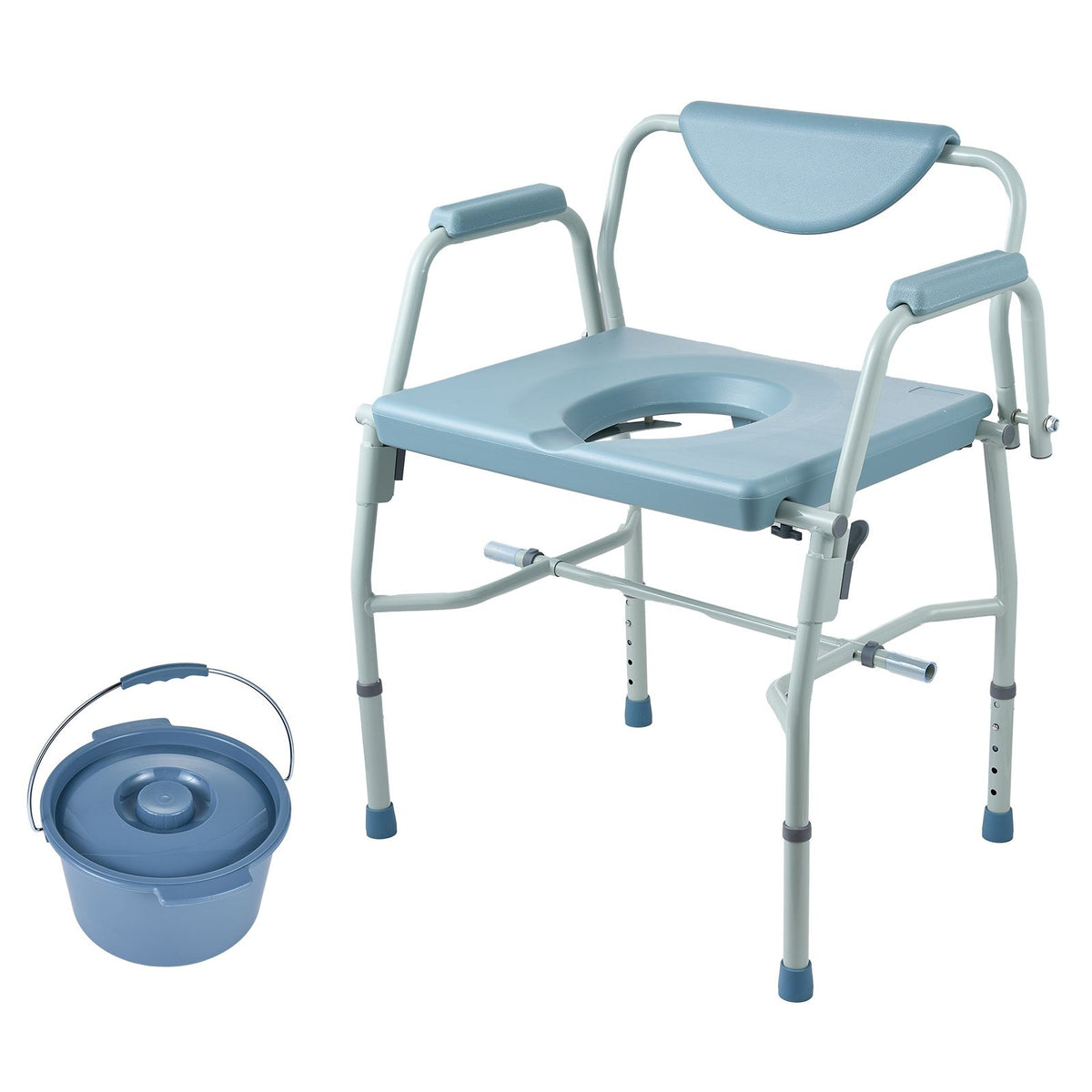 Heavy Duty Commode Chair 1000lbs Adjustable Height Bedside Toilet Seat
