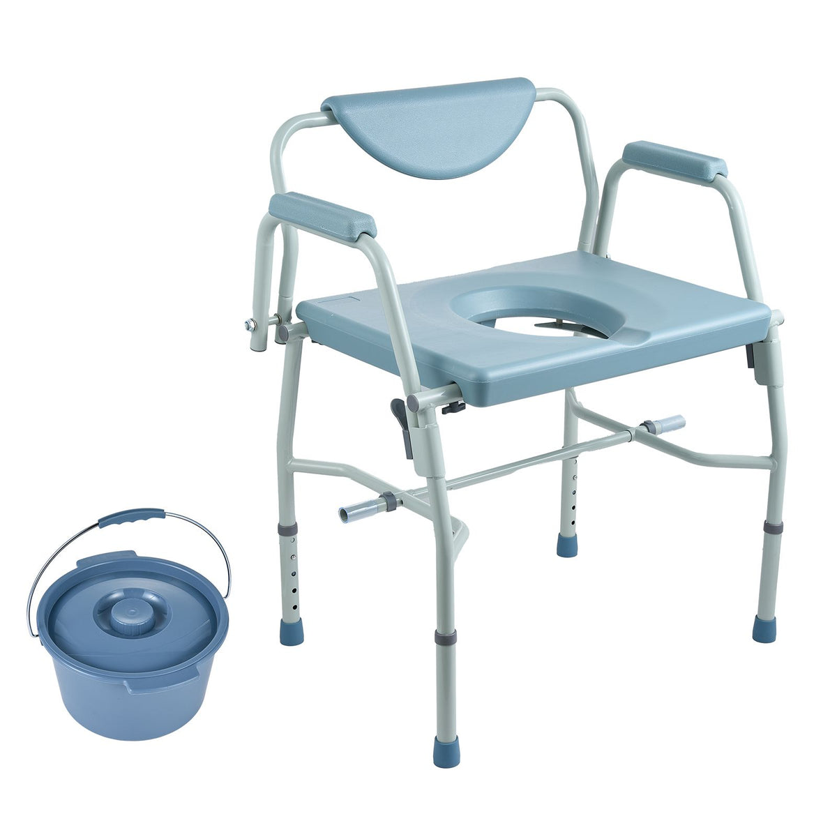 Heavy Duty Commode Chair 1000lbs Adjustable Height Bedside Toilet Seat