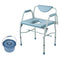 Commode Chair, Bedside Commode with Drop-Down Arms and Detachable Backrest, 5-Level Adjustable Height, 7L Removable Bucket, Easy to Assemble, 1000LBS Capacity, Portable Toilet for Adults Seniors