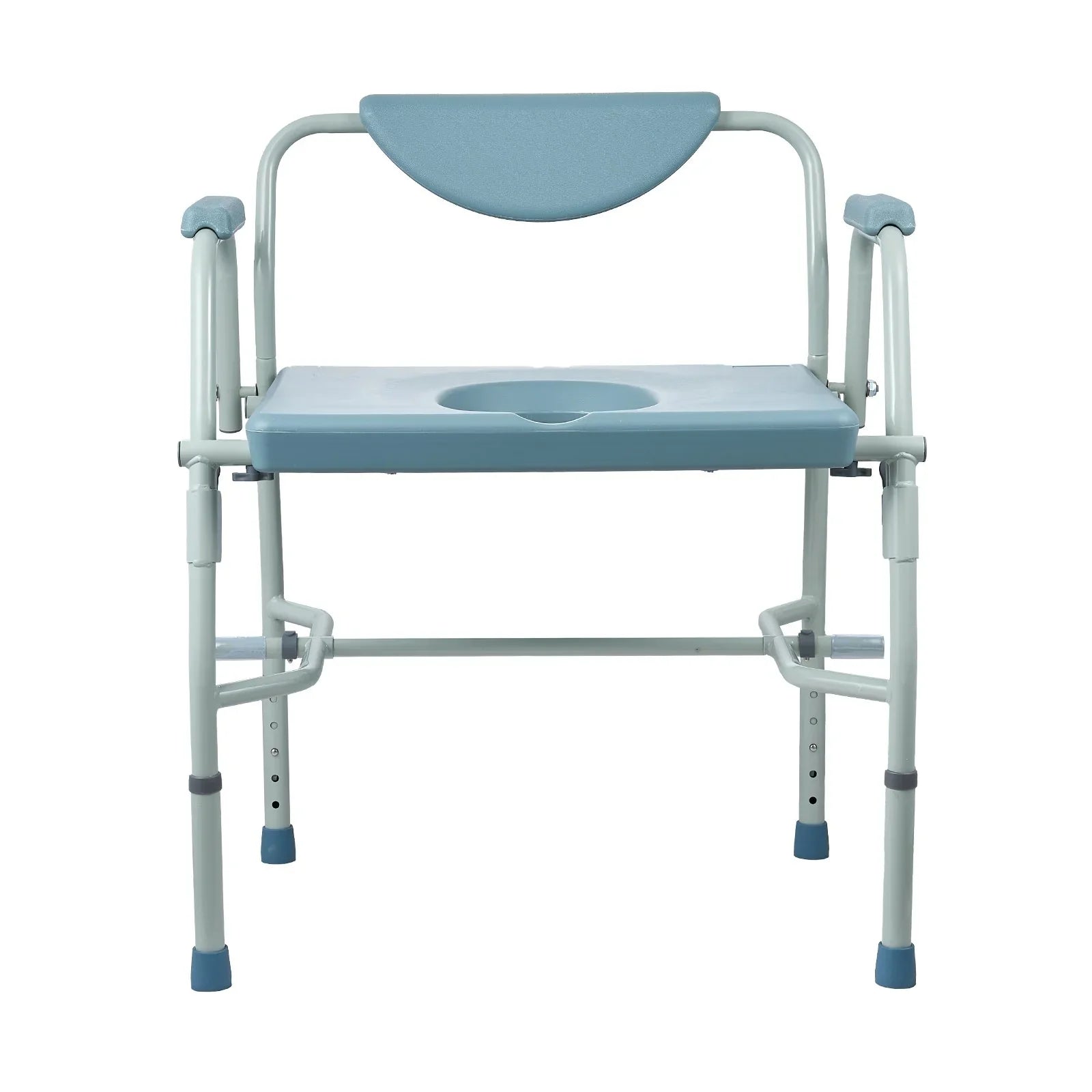 Commode Chair, Bedside Commode with Drop-Down Arms and Detachable Backrest, 5-Level Adjustable Height, 7L Removable Bucket, Easy to Assemble, 1000LBS Capacity, Portable Toilet for Adults Seniors
