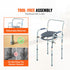 Commode Chair, Bedside Commode with Wider Toilet Seat, 7-Level Adjustable Height, 5.8L Removable Bucket, Easy to Assemble, 350 LBS Capacity, Raised Toilet Seat for Adults Seniors