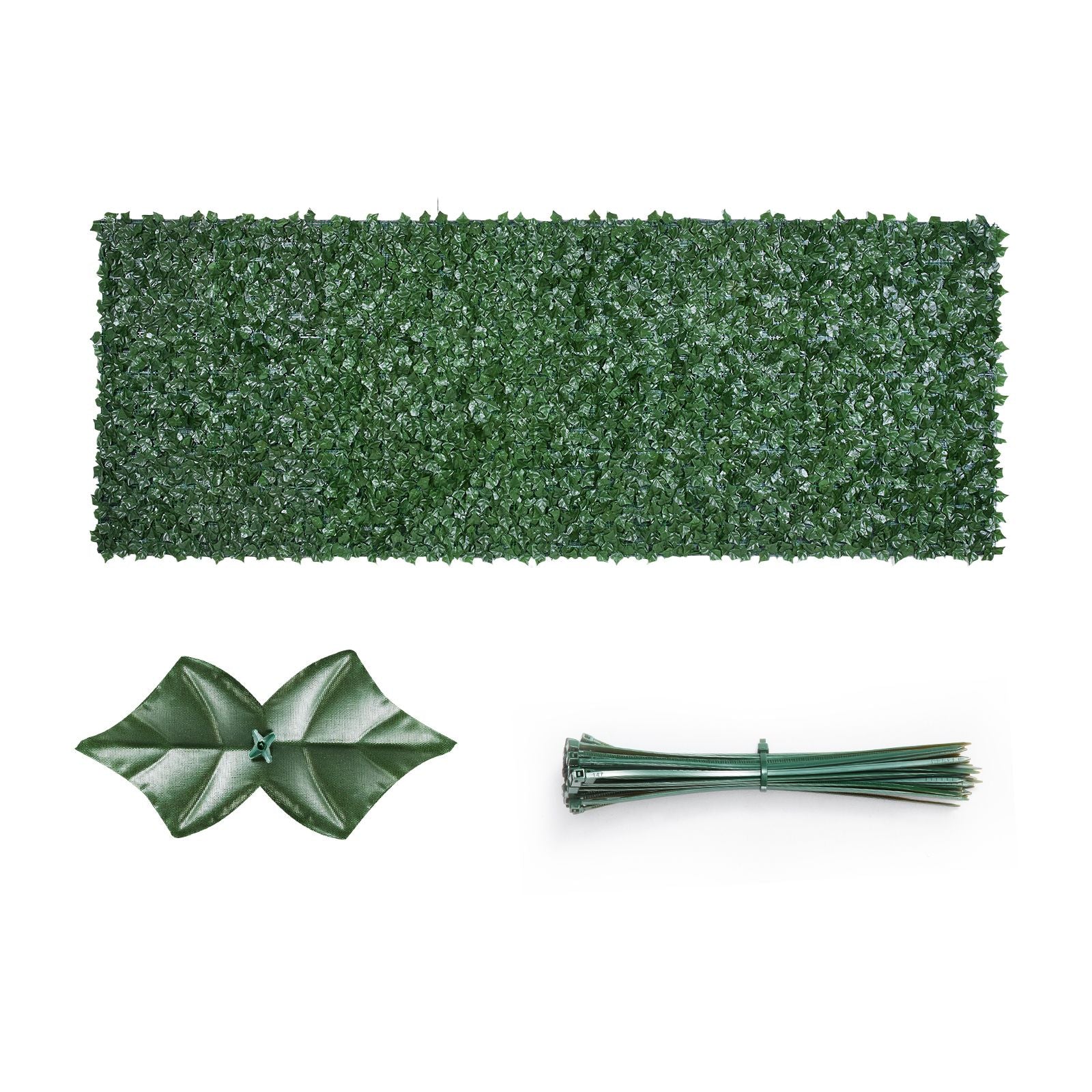 Ivy Privacy Fence, 39 x 198in Artificial Green Wall Screen, Greenery Ivy Fence with Mesh Cloth Backing and Strengthened Joint, Faux Hedges Vine Leaf Decoration for Outdoor Garden, Yard, Balcony