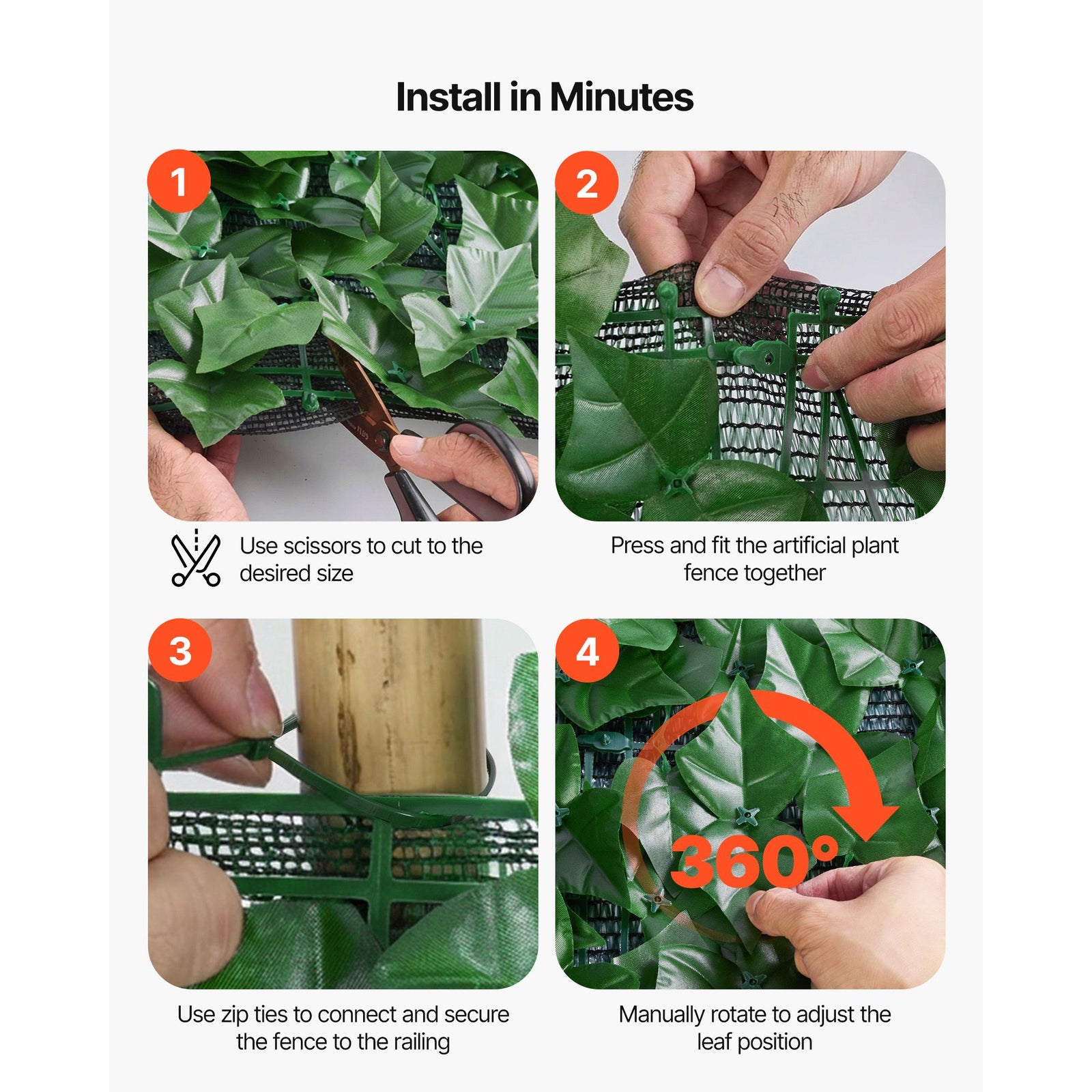 Artificial Ivy Privacy Fence 1830x2440mm Green Wall Screen Outdoor Hedge