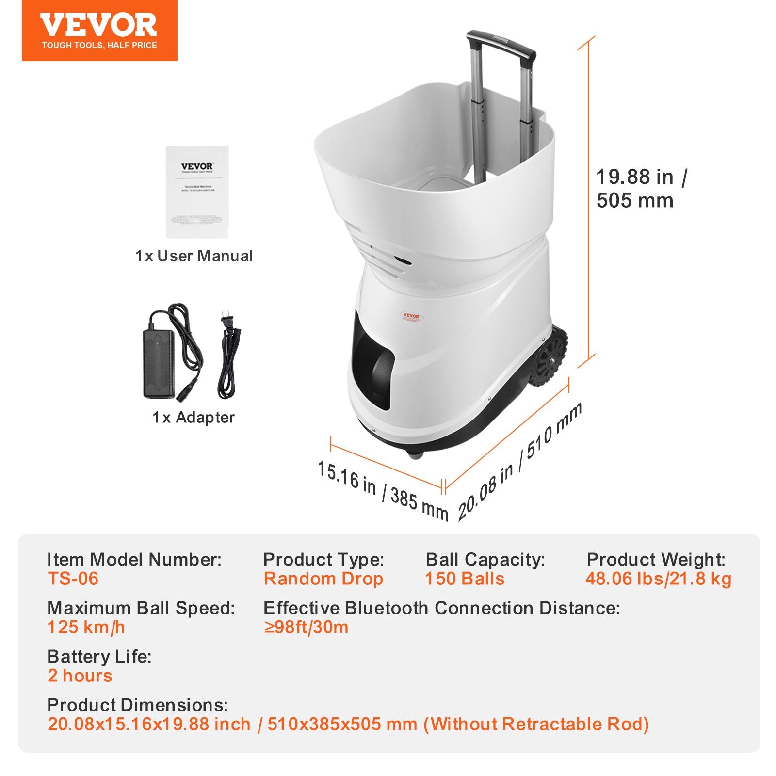 Tennis Ball Machine Automatic Portable Ball Launcher Training Practice