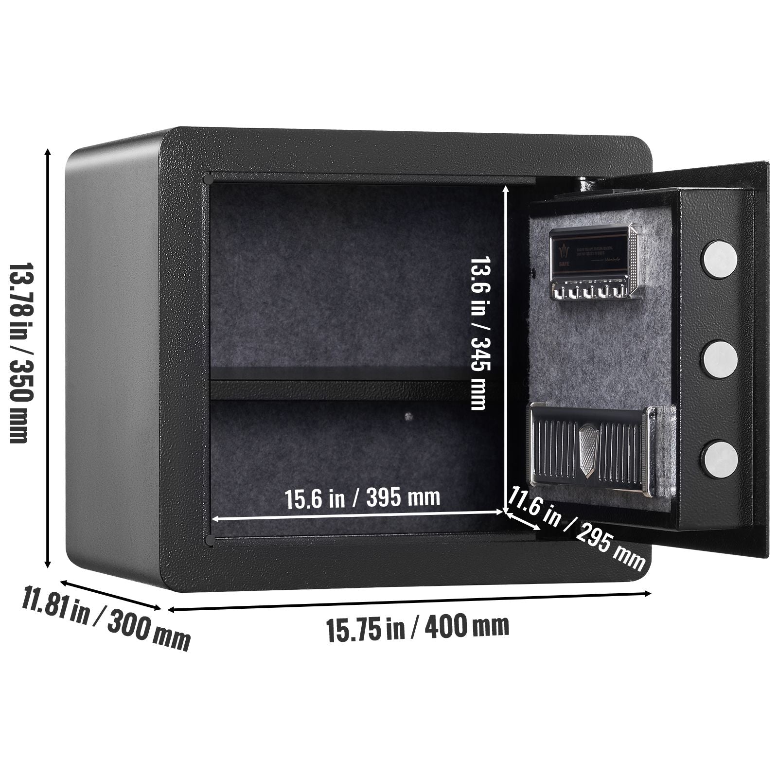 Safe 1.2 Cubic Feet Home Safe Steel for Cash Gold 15.8x11.8x13.8 inch
