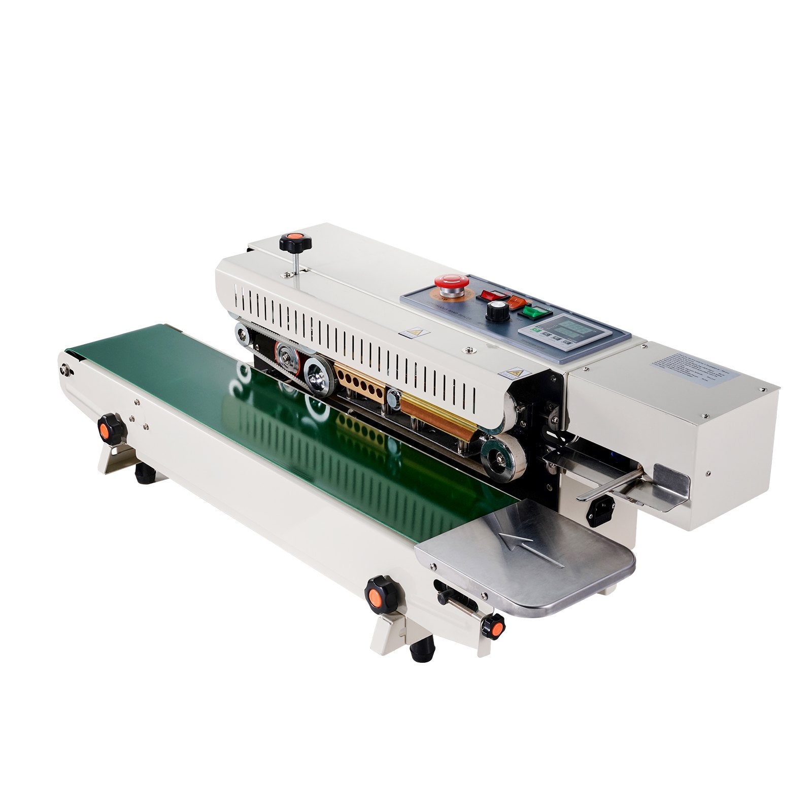 Continuous Bag Band Sealing Machine, 6-12 mm Seal Width, Horizontal Band Sealer Machine with Digital Temperature Control, Bag Sealer for 0.02-0.8 mm Plastic Bags Films with Inflation Function