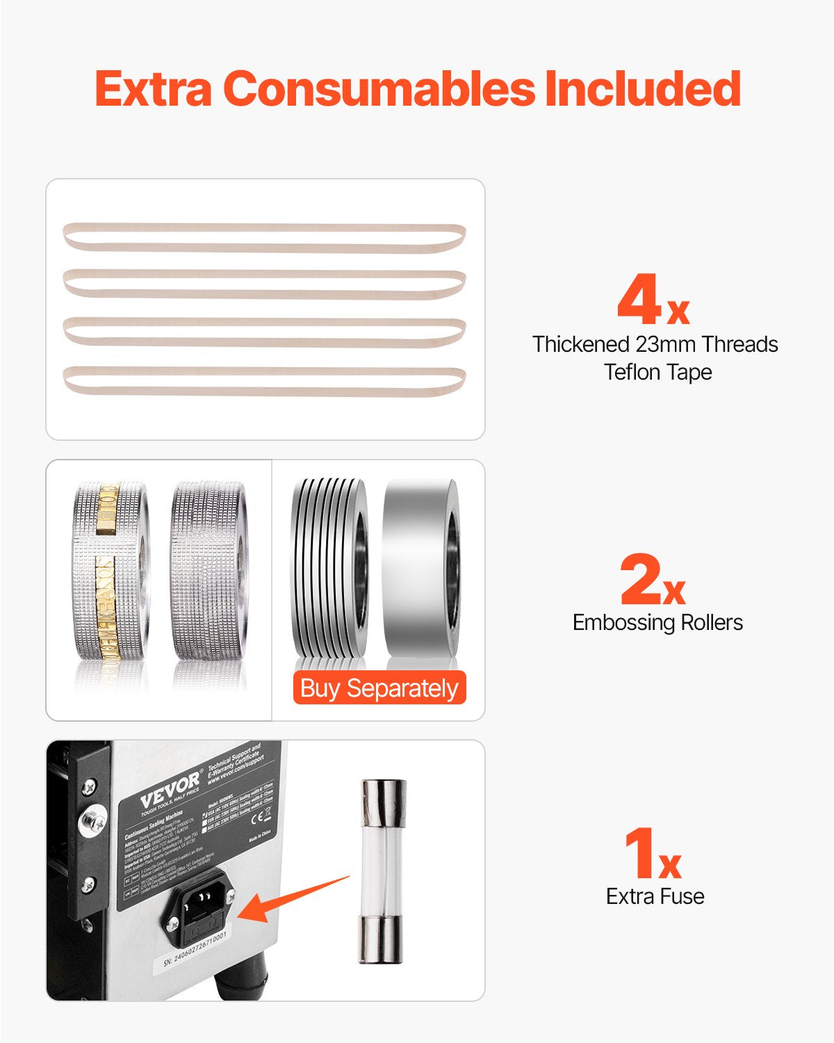 Continuous Bag Band Sealing Machine, 6-12 mm Seal Width, Horizontal Band Sealer Machine with Digital Temperature Control, Bag Sealer for 0.02-0.8 mm Plastic Bags Films with Inflation Function