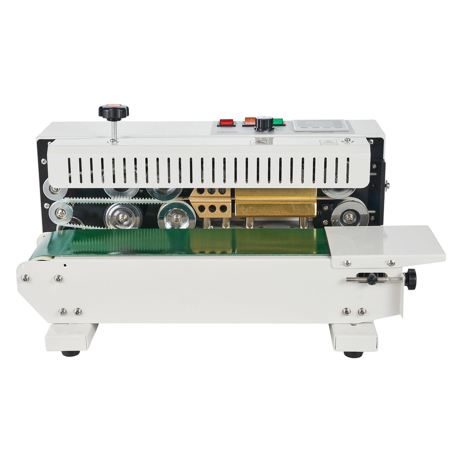 Continuous Bag Band Sealing Machine, 6-12 mm Seal Width, Horizontal Band Sealer Machine with Digital Temperature Control, Carbon Steel Bag Sealer for 0.02-0.8 mm Plastic Bags Films Membrane