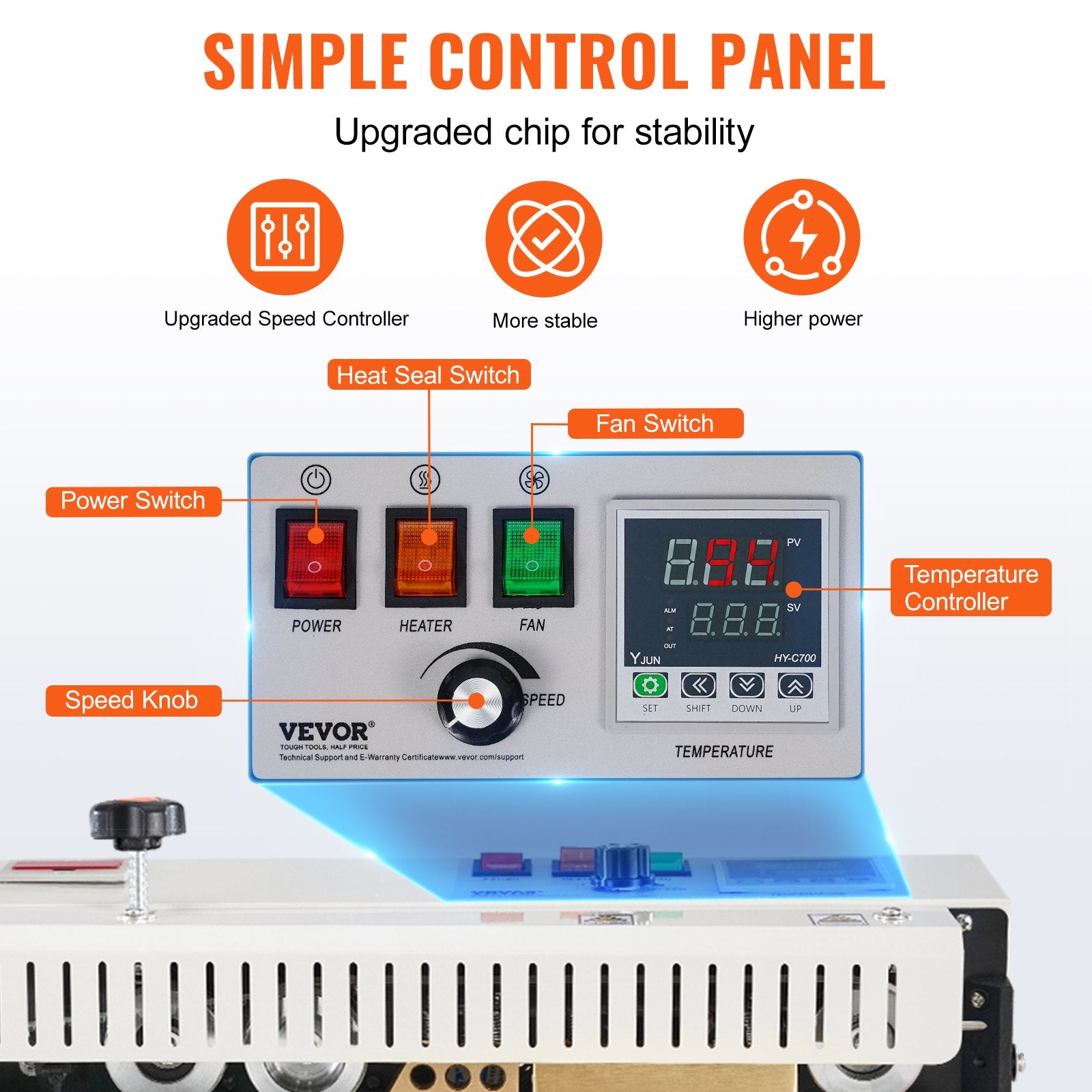Continuous Bag Band Sealing Machine Horizontal Band Sealer Count Function