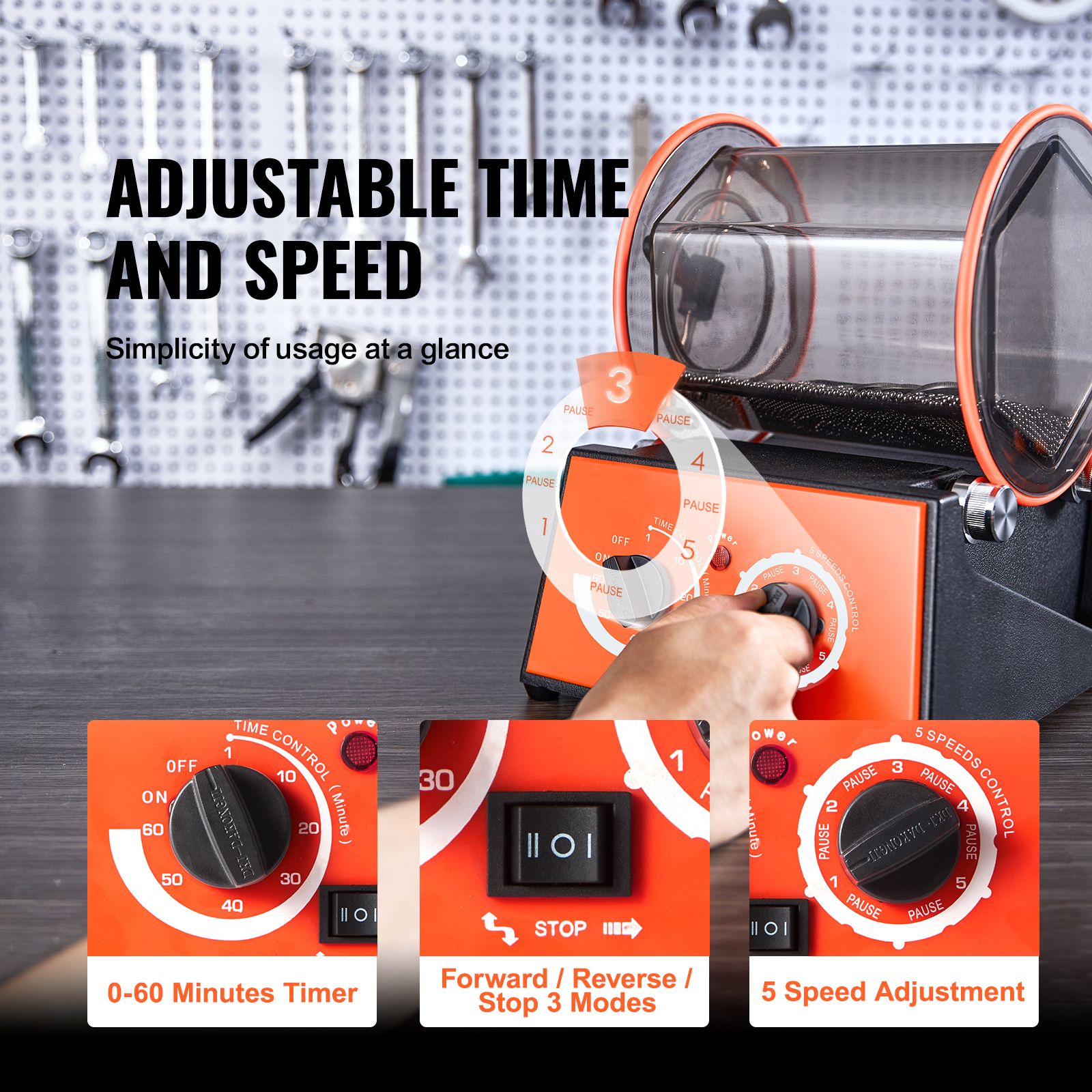 3kg Rotary Tumbler Surface Polisher Jewelry Polish Finish Machine Gem DIY