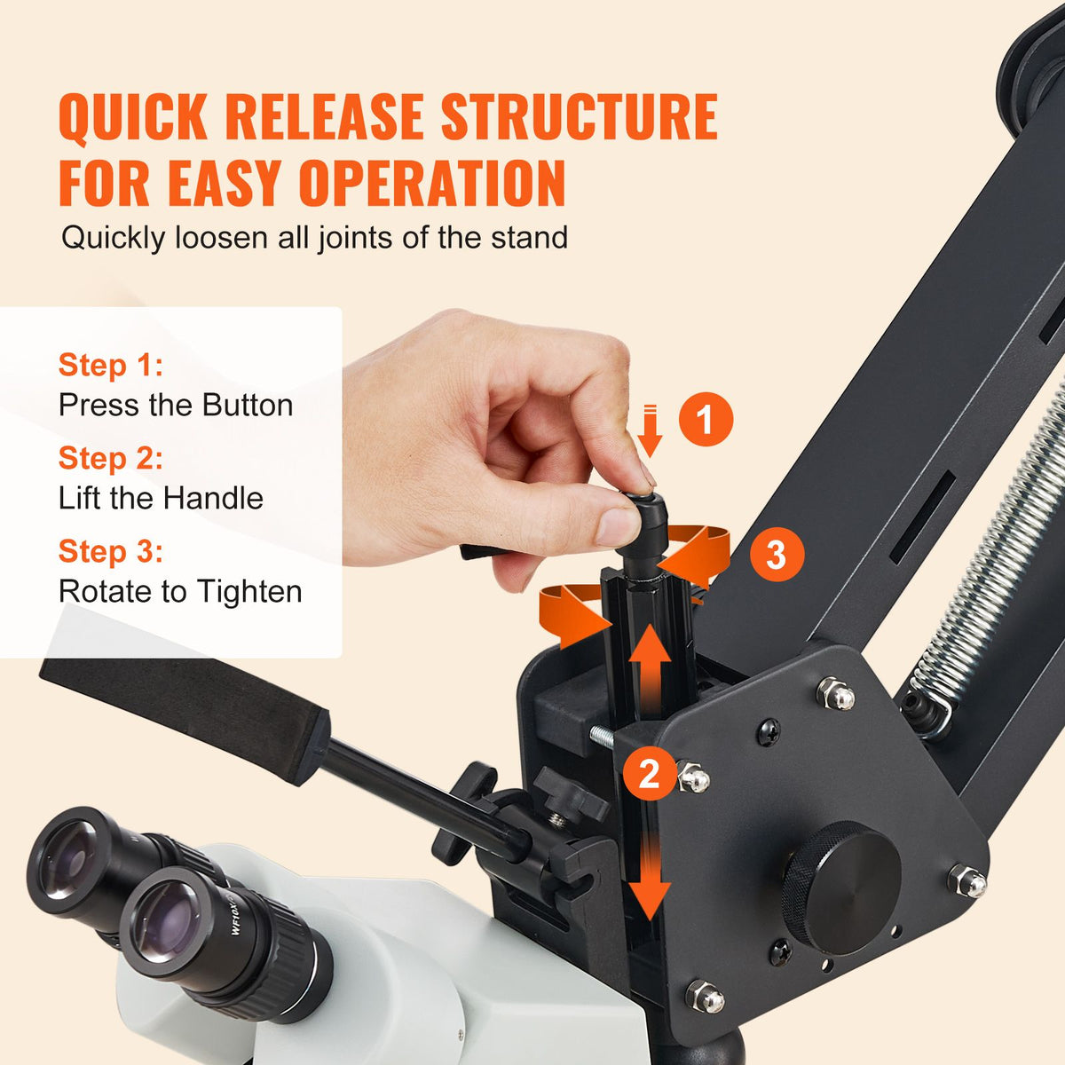 7X-45X Jewelry Microscope with 360° Ball Vise USB LED Ring Light Stand