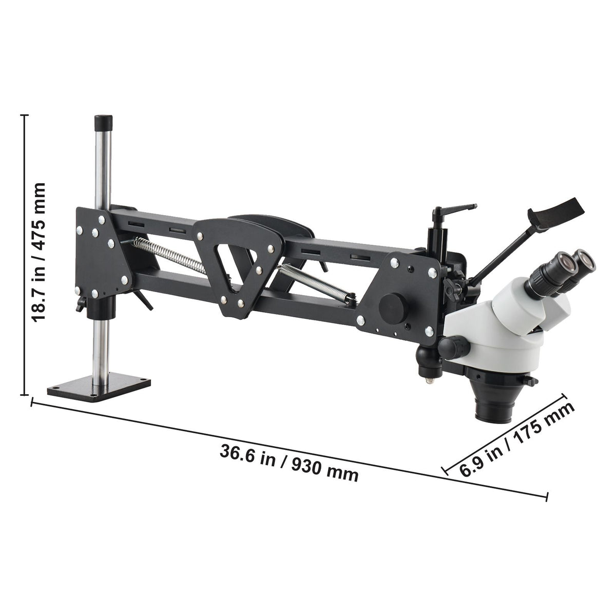 7X-45X Jewelry Microscope with 360° Ball Vise USB LED Ring Light Stand