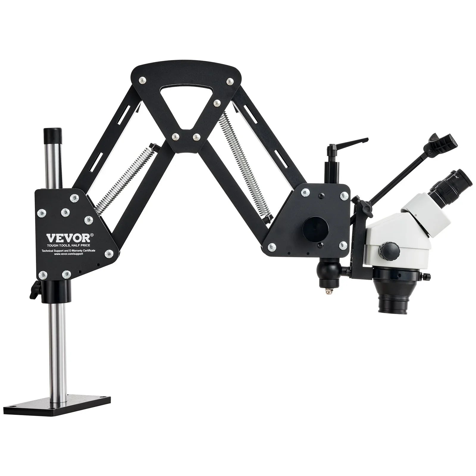 Multi-Directional Microscope with Spring Bracket, 7X-45X Magnification Jewelry Microscope, Micro Jewelry Inlaid Stand with Integrated USB Ring LED Light and 360° Ball Vise, for Jewelry Inlay
