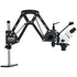 Multi-Directional Microscope with Spring Bracket, 7X-45X Magnification Jewelry Microscope, Micro Jewelry Inlaid Stand with Integrated USB Ring LED Light and 360° Ball Vise, for Jewelry Inlay