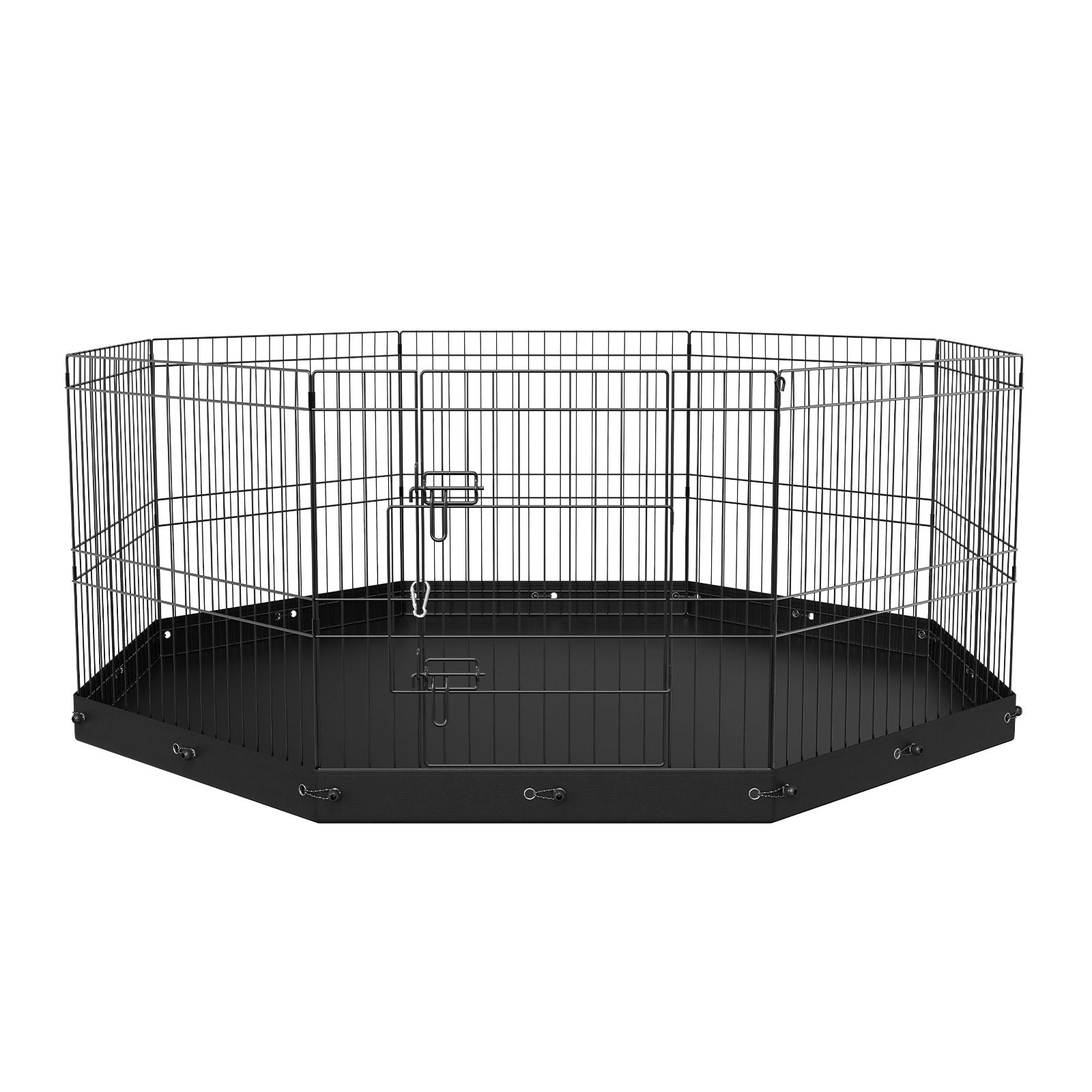 Dog Playpen, 8 Panels Foldable Metal Dog Exercise Pen with Bottom Pad, 24