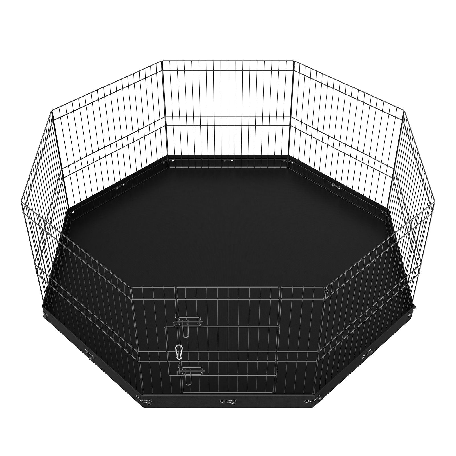 Dog Playpen, 8 Panels Foldable Metal Dog Exercise Pen with Bottom Pad, 24