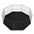 Dog Playpen, 8 Panels Foldable Metal Dog Exercise Pen with Bottom Pad, 24" H Pet Fence Puppy Crate Kennel with Ground Stakes, Indoor Outdoor Dog Pen for Small Medium Pets, for Camping, Yard