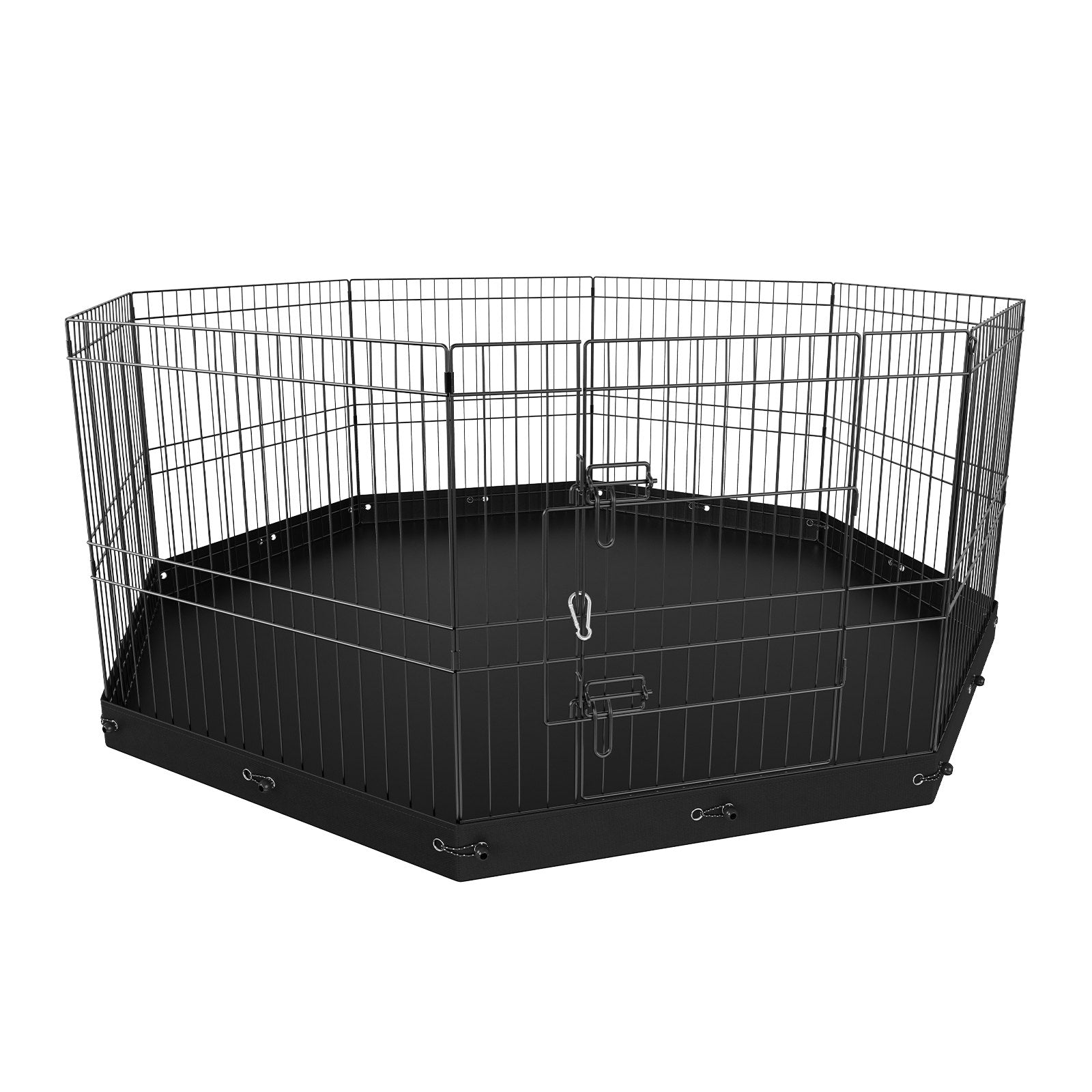 Dog Playpen, 8 Panels Foldable Metal Dog Exercise Pen with Bottom Pad, 24