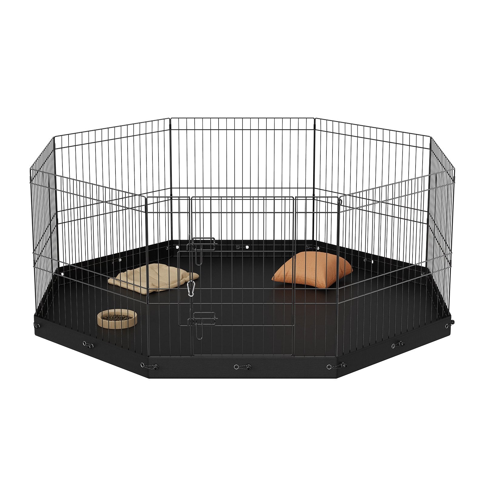 Dog Playpen, 8 Panels Foldable Metal Dog Exercise Pen with Bottom Pad, 24
