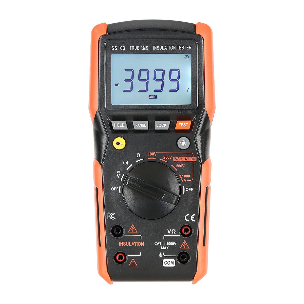 Digital Multimeter, 4000-Count TRMS Voltmeter Ohmmeter, 1000V AC/DC Voltage Tester with Switchable Auto/Manual Range for Voltage, Resistance, and Continuity Measurment