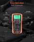 Digital Multimeter, 4000-Count TRMS DC/AC Voltmeter Current Tester, Auto-Ranging Multimeter for Current Voltage Resistance Capacitance Temperature Diodes Continuity Duty-Cycle Measurments