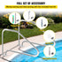Swimming Pool Handrail Ladder Handrail Stainless Steel Rail w/ Base Plate