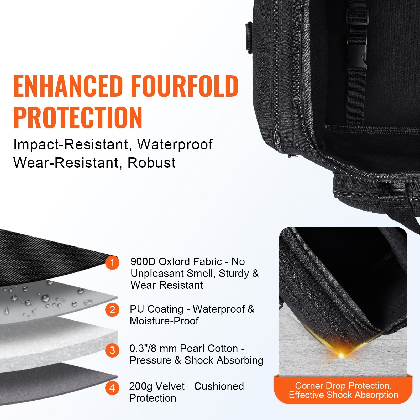 560mm Telescope Carrying Case 900D Oxford Bag with Divider & Pockets