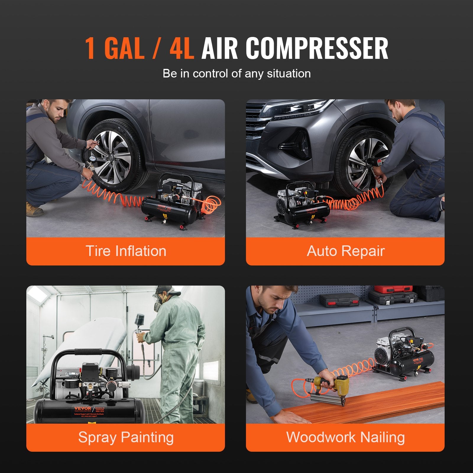 Air Compressor Compact Portable Oil Free Compressor 4L 7bar