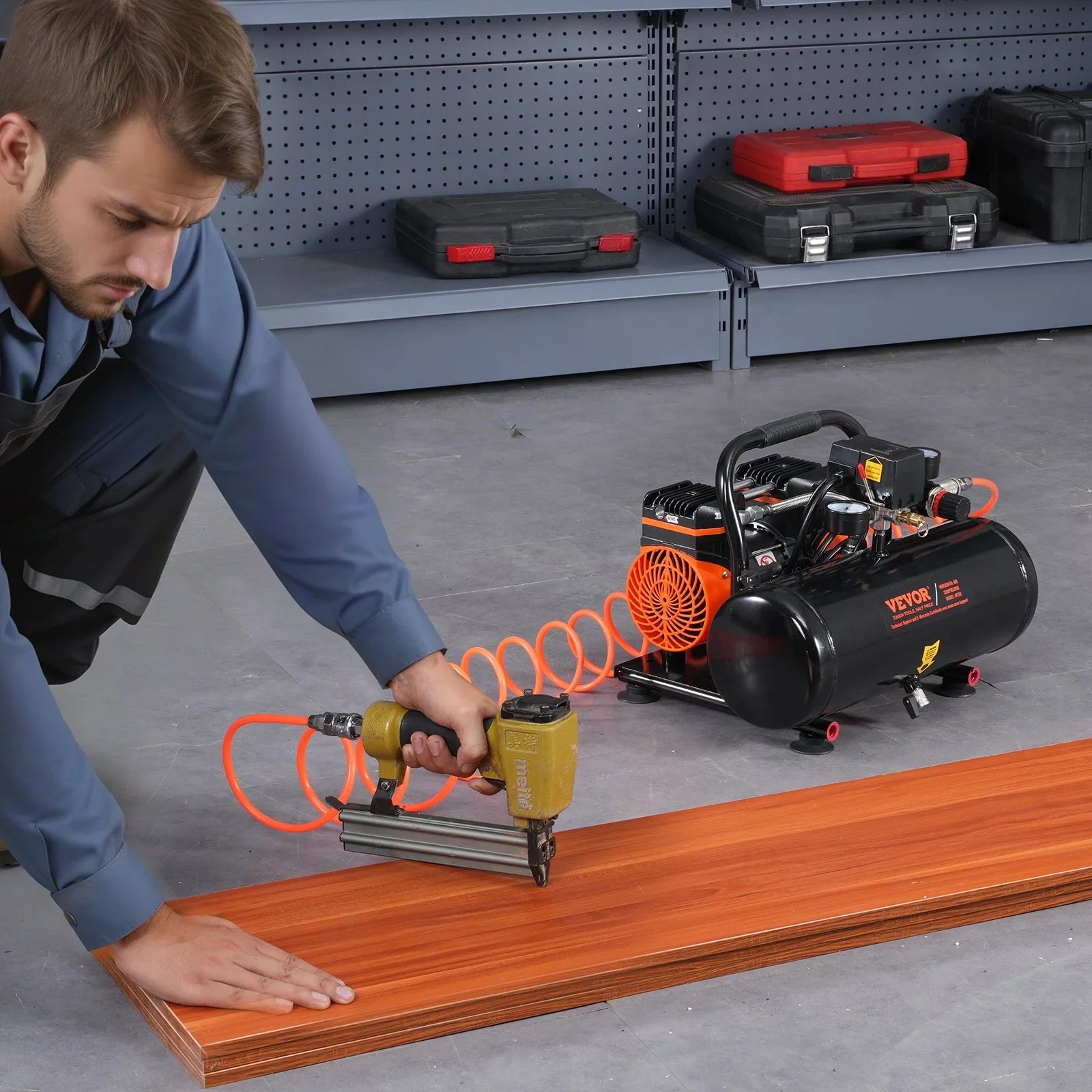 Air Compressor Compact Portable Oil Free Compressor 8L 8bar
