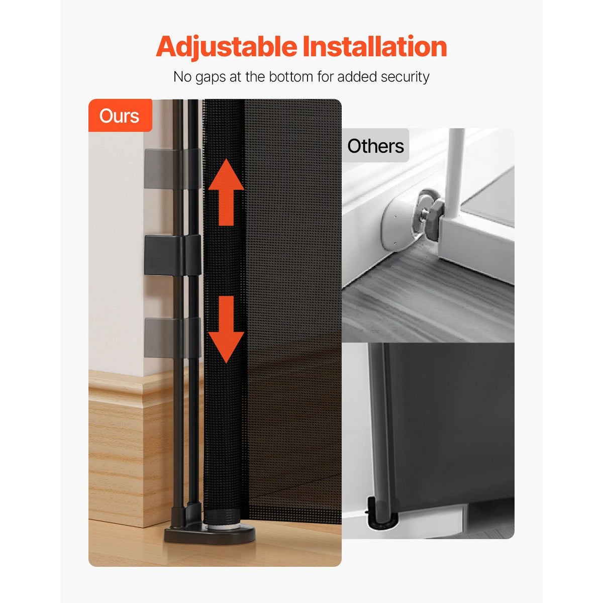 Retractable Baby Gate 870mm Tall Extra Wide Mesh Safety Gate 2800mm
