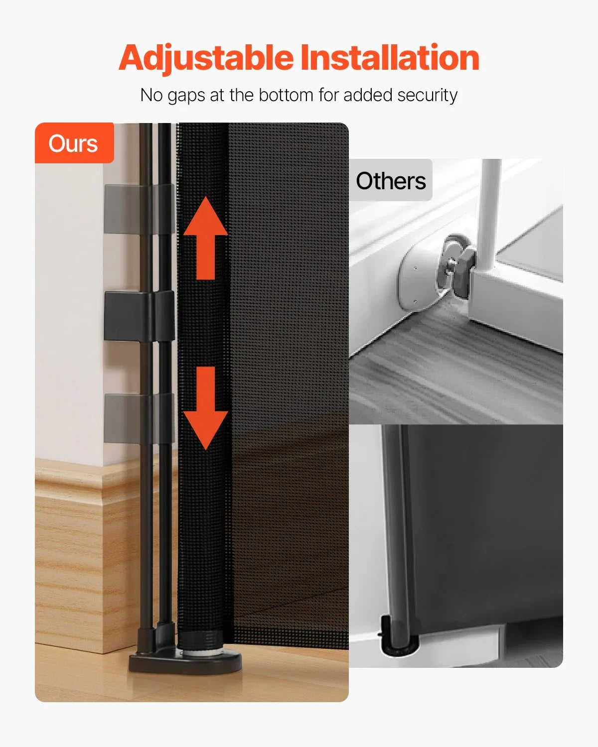 Retractable Baby Gate, 870 mm Tall, Extends up to 2800 mm Wide, Retractable Gate for Kids or Pets, Mesh Material, Easy to Install for Indoor Stairs, Doorways, Hallways, Playrooms, Black