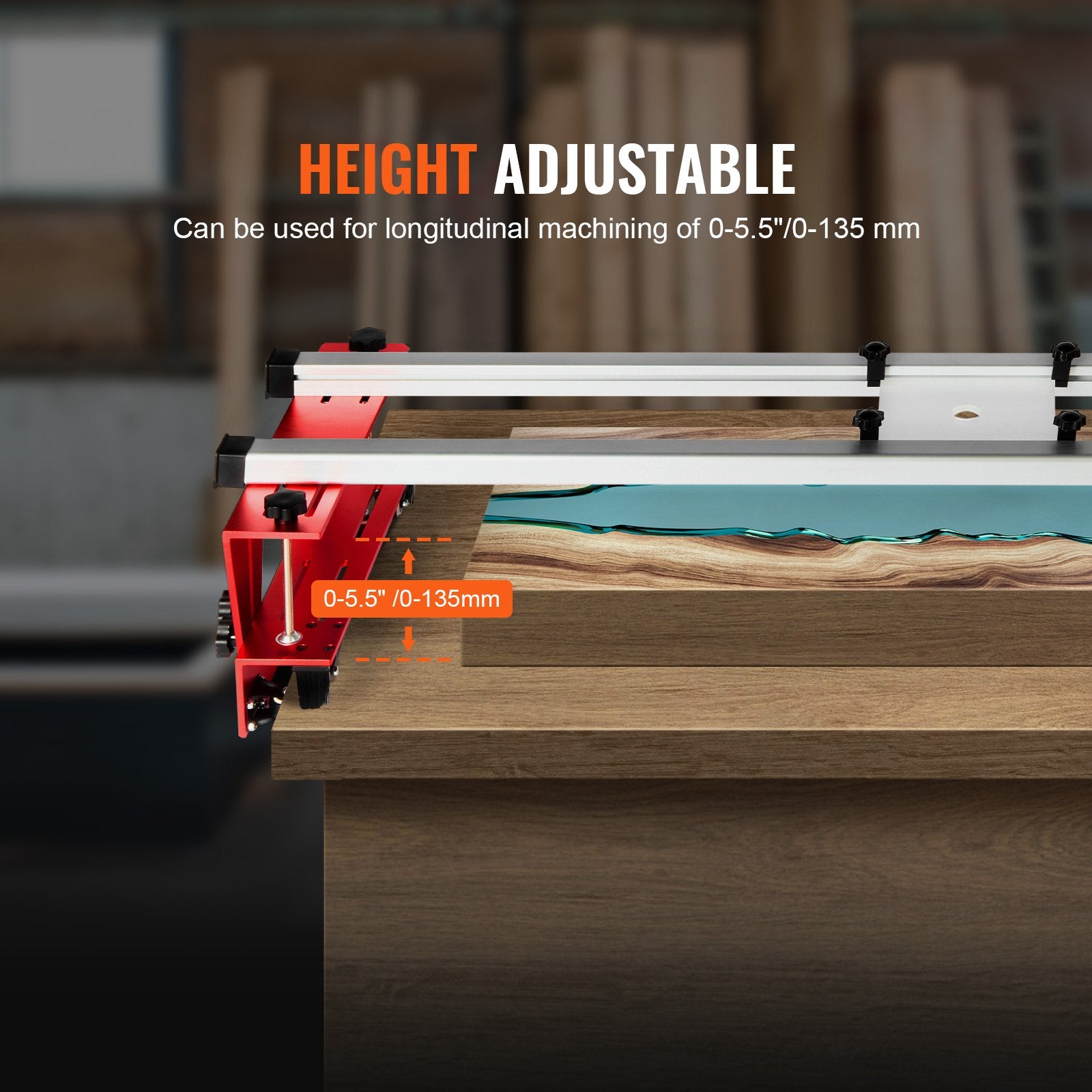 Router Sled, 1625 mm, Portable and Easy to Adjust Slab Flattening Jig, DIY Woodworking Router Sled for Flattening Slabs, Slab Guide Jig Trimming Planing Machine for Wood Flattening, Home DIY