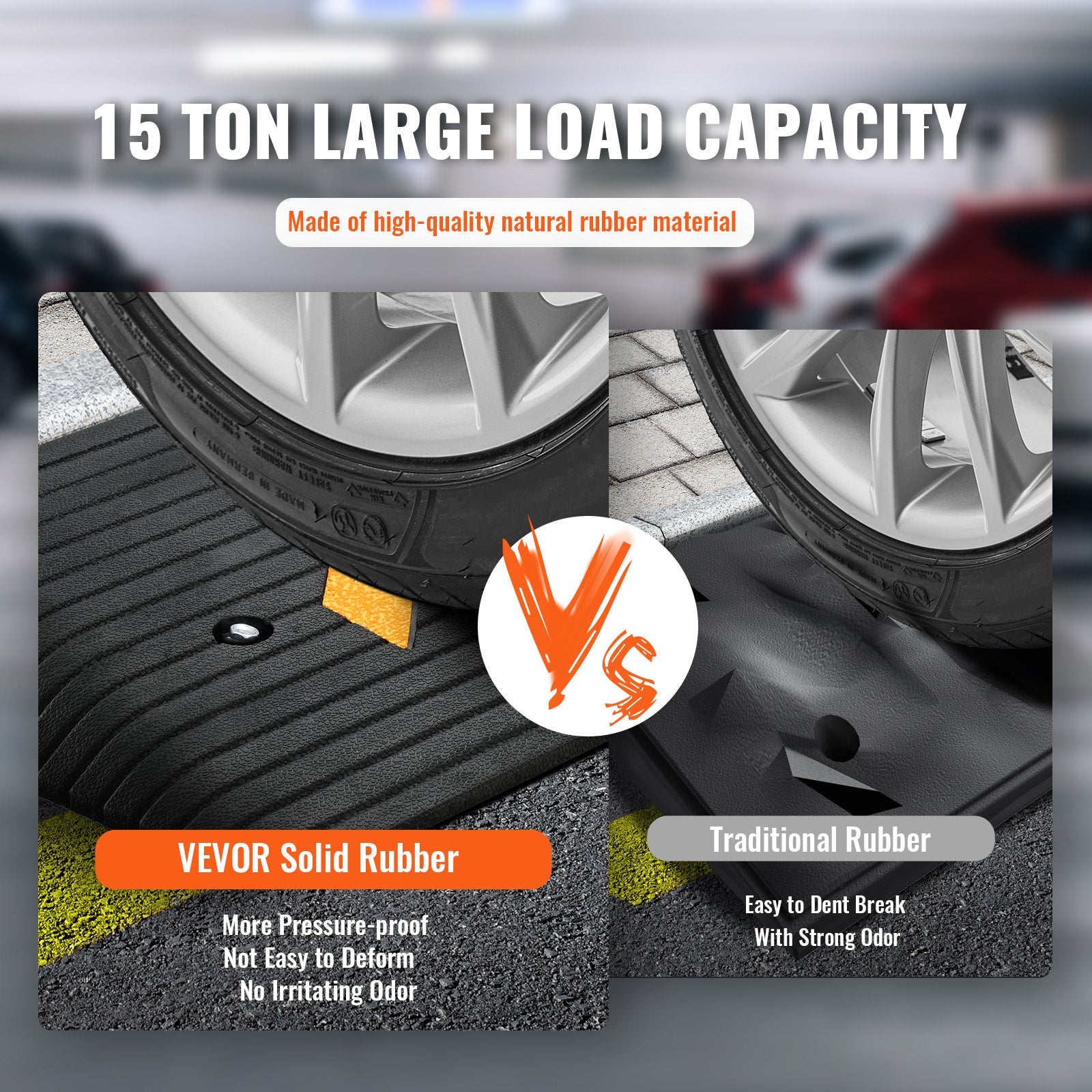 Upgraded Rubber Threshold Ramp, 7.6 cm Rise Door Ramp with 1 Channel, Natural Rubber Car Ramp with Non-Slip Textured Surface, 150 tons Load Capacity Curb Ramp for Wheelchair and Scooter