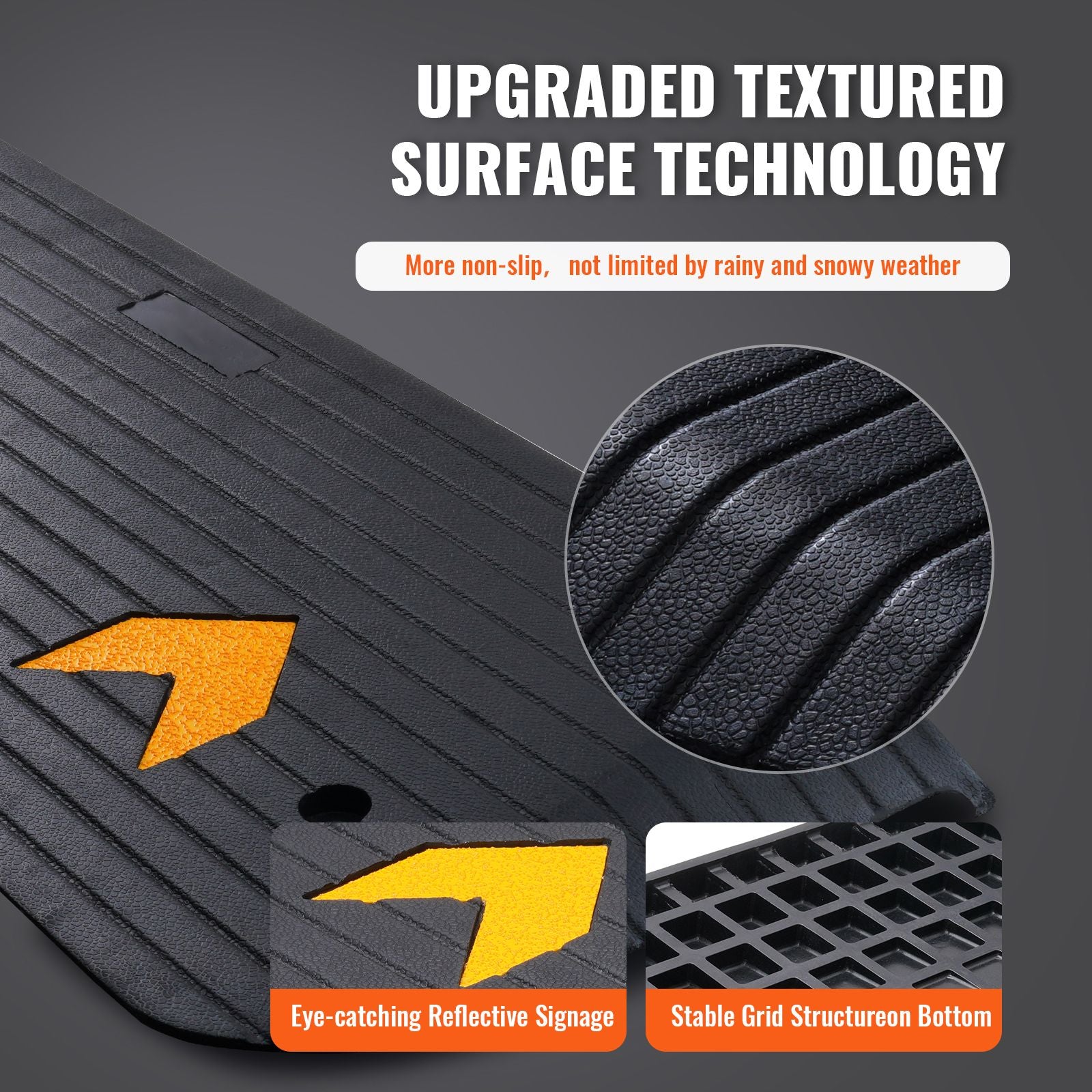3.8cm Rubber Threshold Ramp Wheelchair Door Ramp Non-Slip 15 Ton