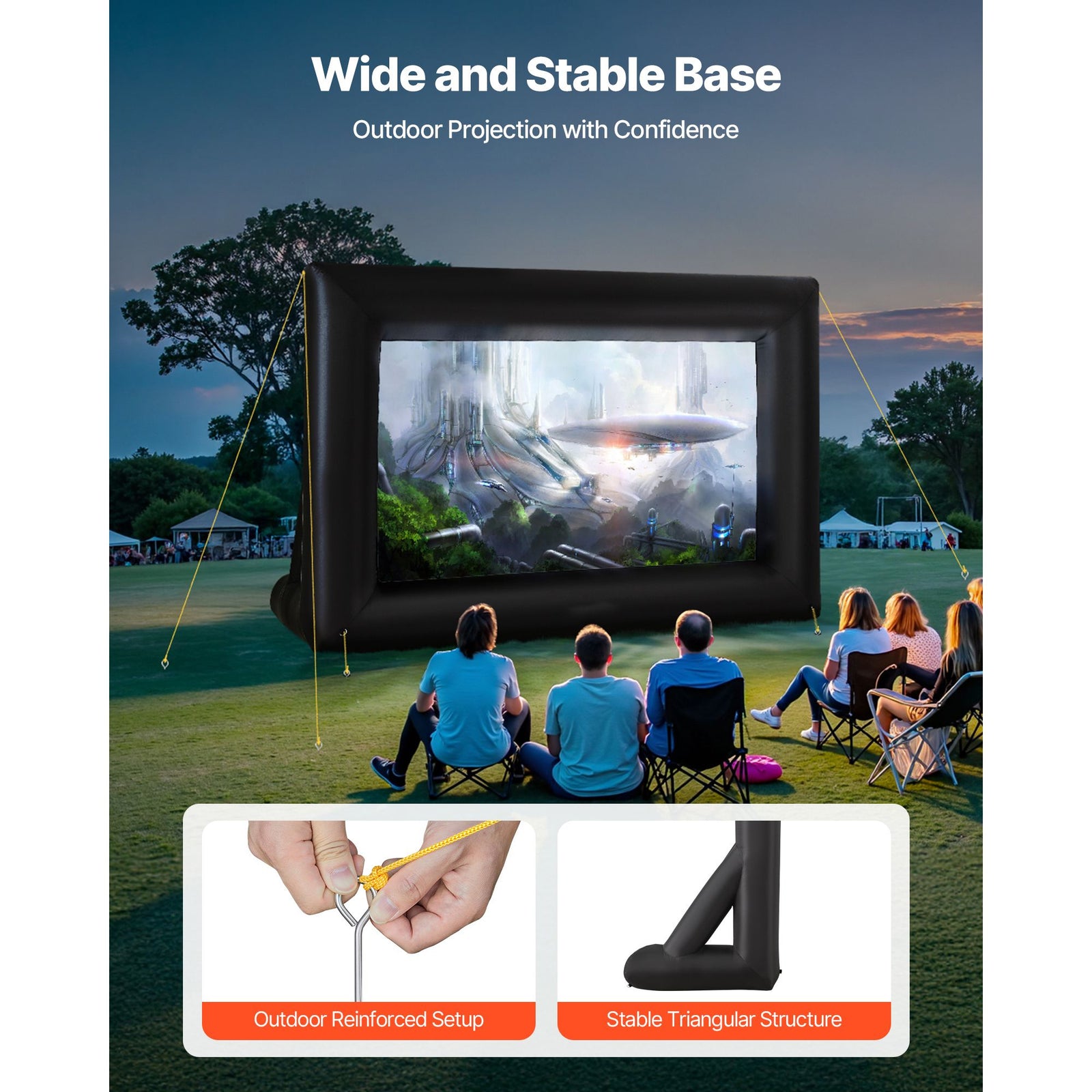 14 ft Inflatable Movie Screen 16:9 600D Movie Projector with Portable Bag