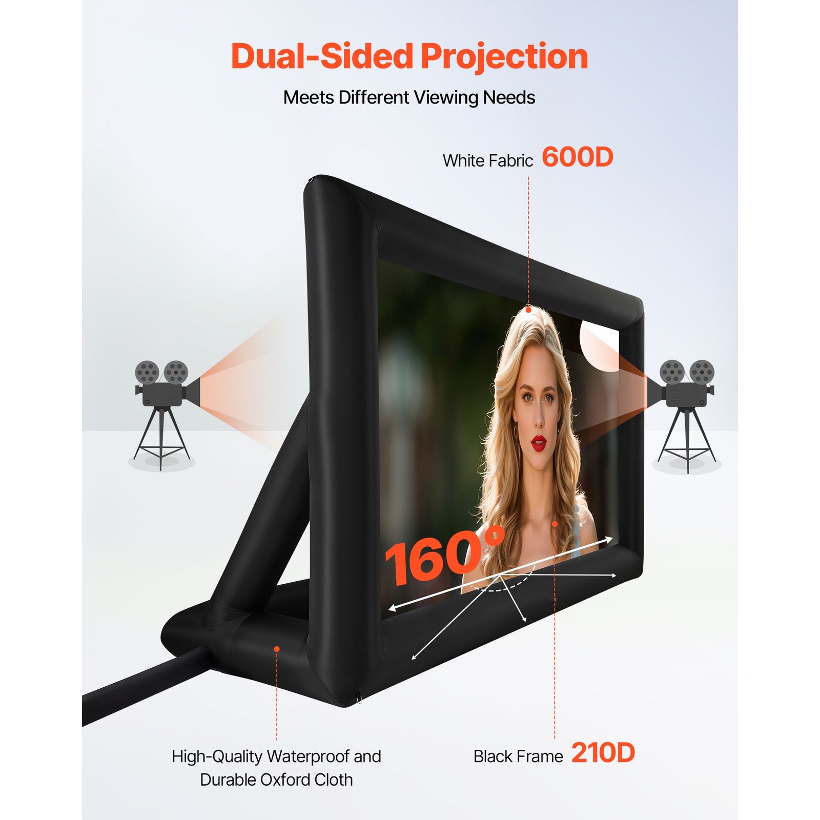 20 ft Inflatable Movie Screen 16:9 600D Movie Projector with Portable Bag