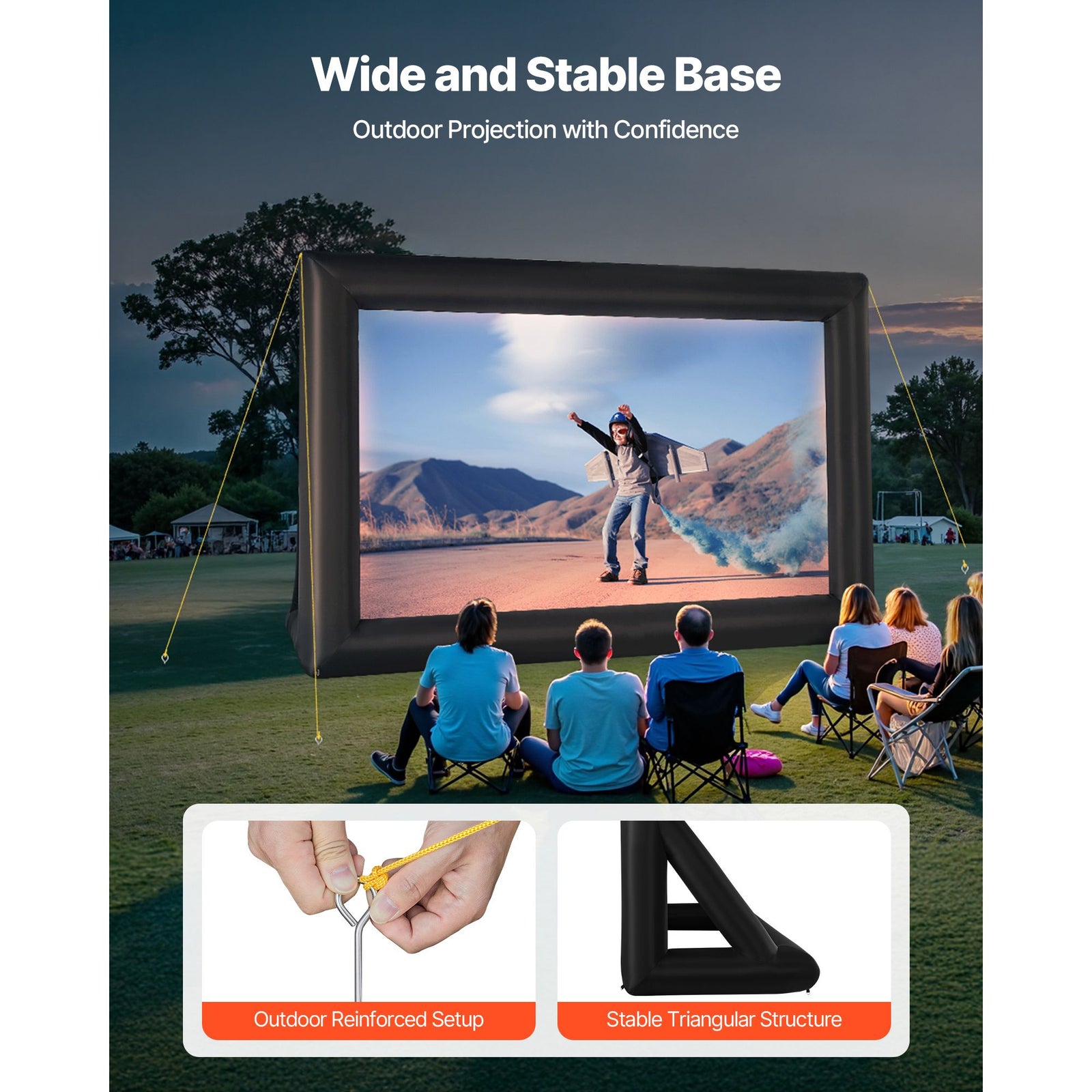 20 ft Inflatable Movie Screen 16:9 600D Movie Projector with Portable Bag